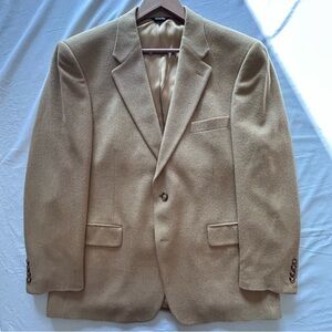 Bill Blass Camel Hair Blazer Tan Sport Coat 100% Camel Hair